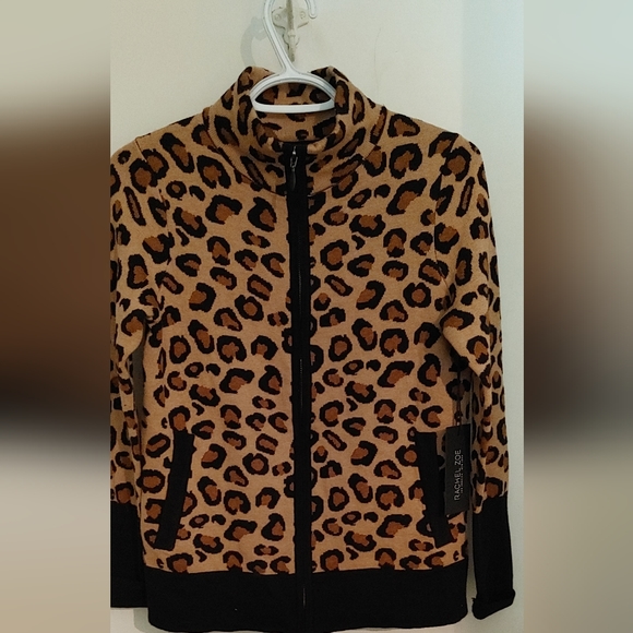 Rachel Zoe leopard print cardigan size extra small NWT - Picture 3 of 8
